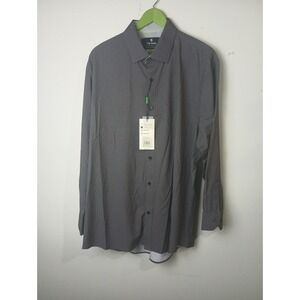 Tom Baine Performance Dress‎ Shirt Mens 2XL Navy Geometric Stretch TBR138-3 NWT